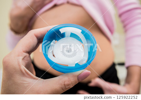 Doctor install patient insulin catheter for a simple injection of insulin.  125922252