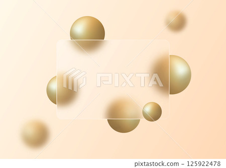 Elegant glass morphism background with golden 3D spheres, soft warm gradients, and a translucent panel on beige tones for premium modern design. Elegant glass morphism background with golden 3D spheres, soft warm gradients, and a translucent panel on beige tones for premium modern design. 125922478