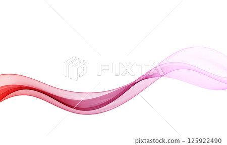 Smoothly flowing vector wave in red, pink and rose colors on white background, abstract soft curves with layered transparency. Smoothly flowing vector wave in red, pink and rose colors on white background, abstract soft curves with layered transparency. 125922490