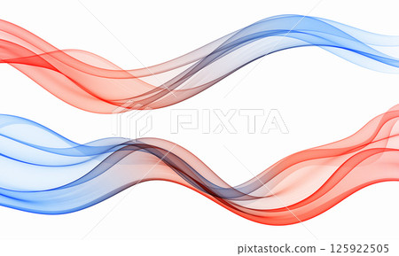 Vector abstract waves in red, blue, and dark gray tones on white background, flowing layered lines create modern dynamic movement. Vector abstract waves in red, blue, and dark gray tones on white background, flowing layered lines create modern dynamic movement. 125922505