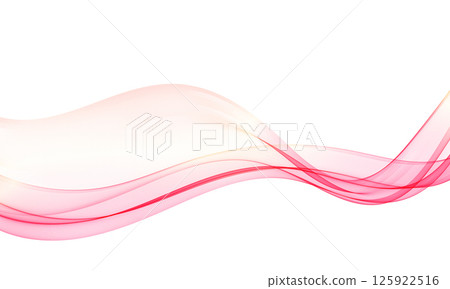 Elegant abstract pink and peach waves on a white background, smooth flowing lines. 125922516
