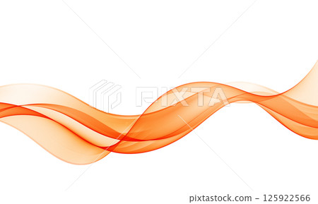 Golden Wave. Abstract, flowing, transparent design element in the form of a wave. A wave of golden amber color moves in a curved smoky flow. Golden Wave. Abstract, flowing, transparent design element in the form of a wave. A wave of golden amber color moves in a curved smoky flow. 125922566