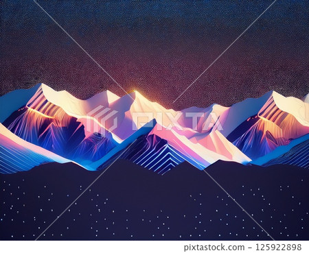 Illustration of the Northern Alps mountain range 125922898