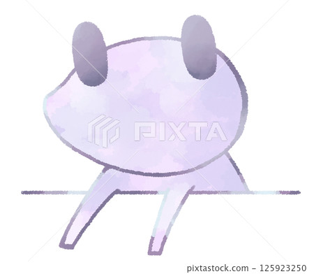 A frog (purple) peering out from the other side A frog (purple) peering out from the other side 125923250