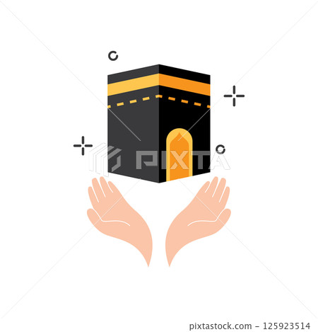 Kaaba with two hands 125923514