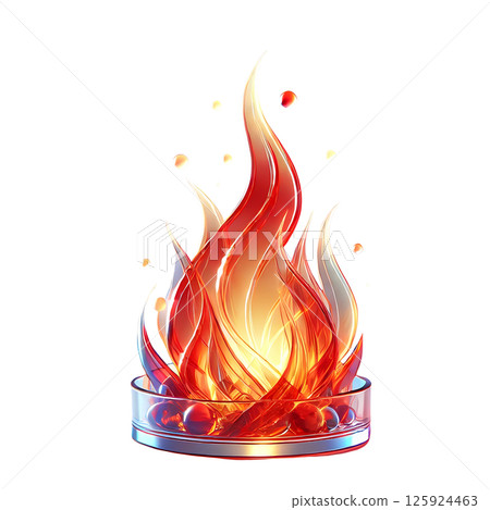 burning flame on black background 125924463