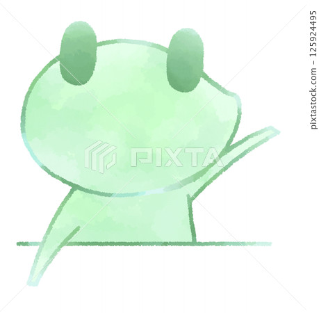 Frog pointing to the right (green) 125924495