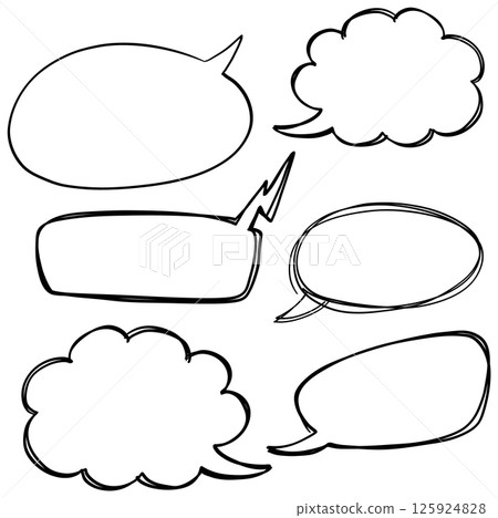 Hand-Drawn Speech Bubbles Vector Set 125924828