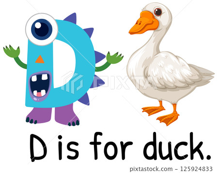 Alphabet Illustration: D is for Duck 125924833