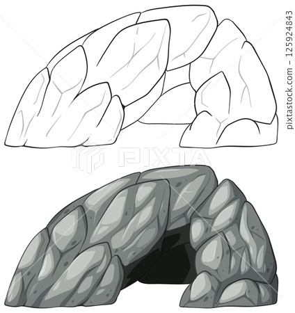 Rocky Cave Vector Illustration 125924843