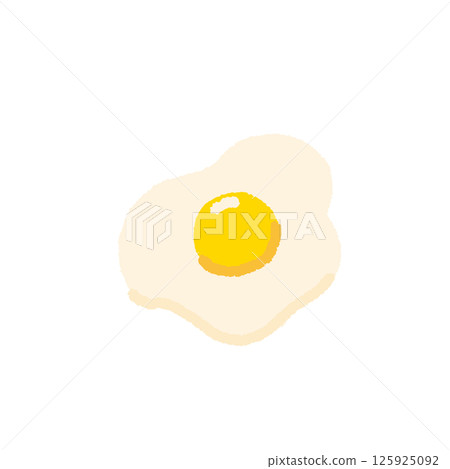 簡單可愛的煎蛋手繪插畫 125925092