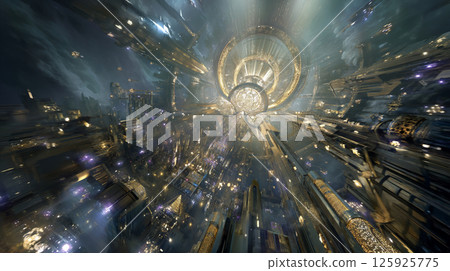 Sci-fi world cityscape 125925775
