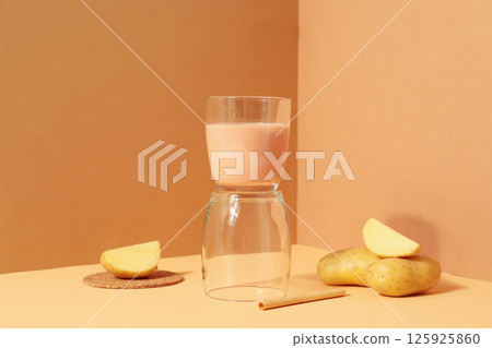Potato milk, concept of fresh and healthy drink 125925860