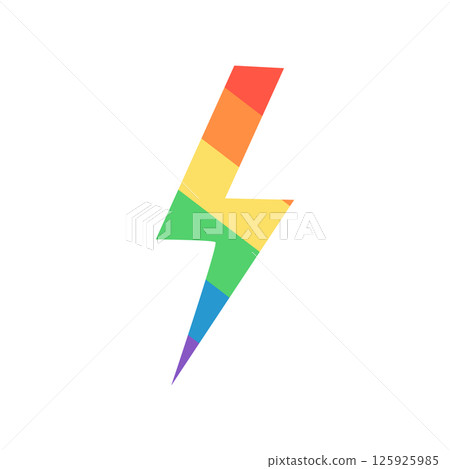 Rainbow lightning bolt 125925985