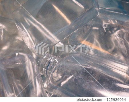 Clear PET Bottles Ready for Reprocessing. Clear PET Bottles Ready for Reprocessing. 125926034