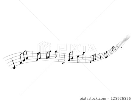 Hand-drawn stylish musical note illustration 125926556