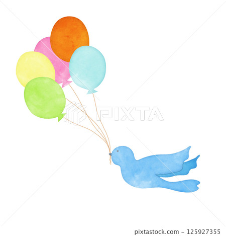 Bird and balloon illustration Bird and balloon illustration 125927355