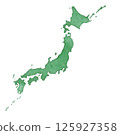 Watercolor style Japanese map illustration 125927358