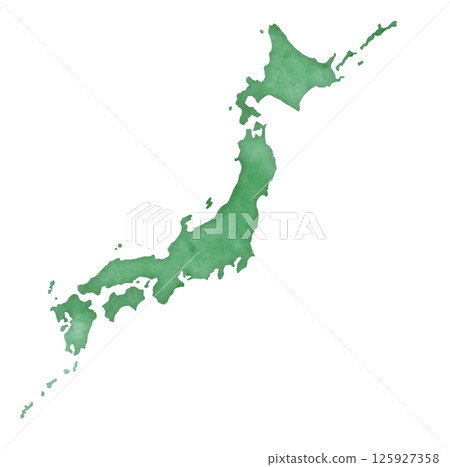Watercolor style Japanese map illustration Watercolor style Japanese map illustration 125927358
