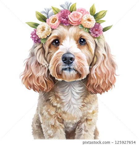 world's cutest dog Full body breeds flower crowns  125927654