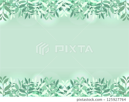 Fresh green leaf botanical vector illustration frame background 125927764