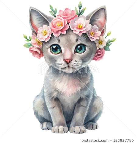 world's cutest Cat Full body breeds flower crowns 125927790