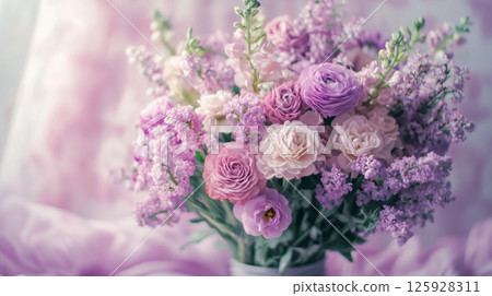 Purple flower background material (Generative AI) 125928311