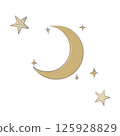 illustration of stars and moon 125928829