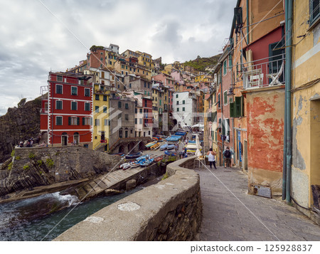 Riomaggiore, Italy - Cliffside town Riomaggiore, Italy - Cliffside town 125928837