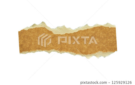 piece of brown paper tear isolated on white background piece of brown paper tear isolated on white background 125929126