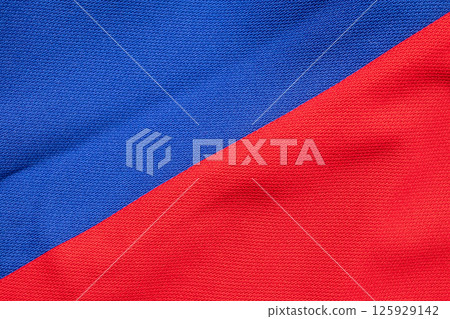 Blue and red sports clothing fabric football shirt jersey texture 125929142