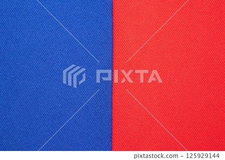 Blue and red sports clothing fabric football shirt jersey texture 125929144
