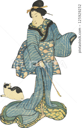 Ukiyo-e illustrations: portraits of beautiful women Ukiyo-e illustrations: portraits of beautiful women 125929252