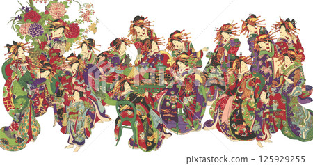 浮世繪插圖名妓 浮世繪插圖名妓 125929255