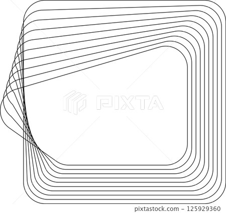 Rounded square dynamic line effect. Technology concept Rounded square dynamic line effect. Technology concept 125929360