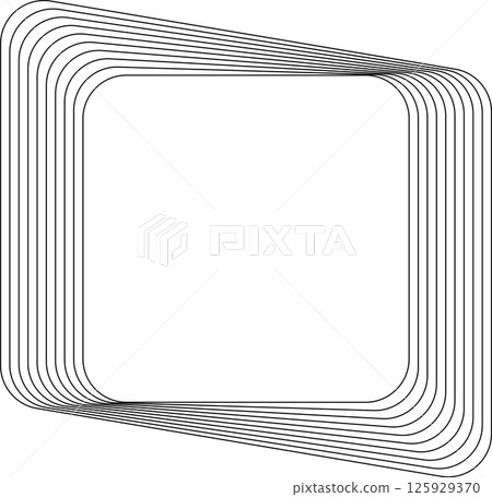 Rounded square dynamic line effect. Technology concept Rounded square dynamic line effect. Technology concept 125929370