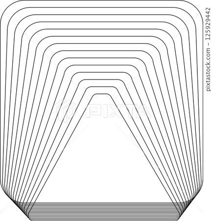 Rounded square dynamic line effect. Technology concept 125929442