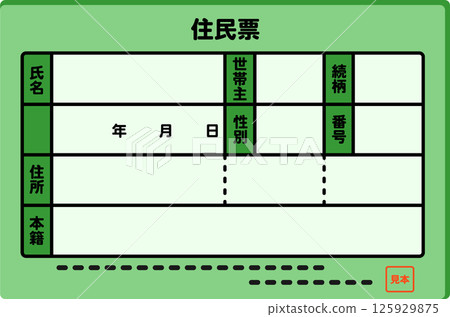 Sample illustration of official document "Resident's Certificate" Sample illustration of official document "Resident's Certificate" 125929875