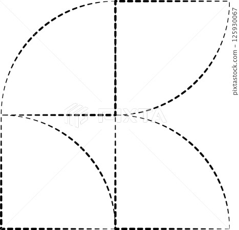 Geometric shapes dash line. Decoration element 125930067