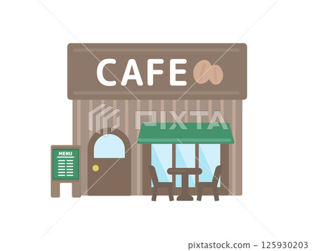 咖啡廳建築插圖 125930203