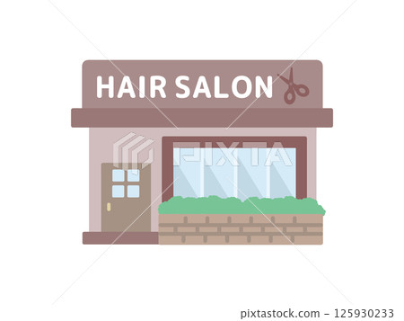 Beauty salon hair salon building illustration 125930233