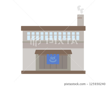 Public bath building illustration Public bath building illustration 125930240