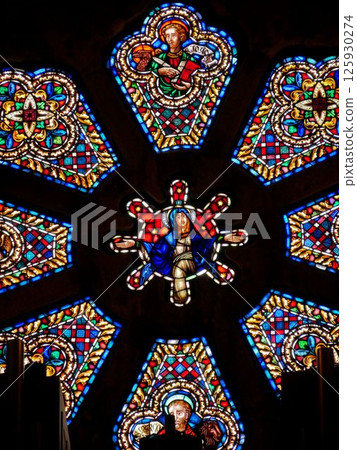 Stained glass in Porto Cathedral (Porto, Portugal) Stained glass in Porto Cathedral (Porto, Portugal) 125930274