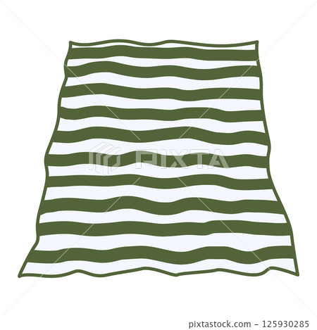 Rolled out striped plaid isolated illustration. Picnic blanket, vector design element. Rolled out striped plaid isolated illustration. Picnic blanket, vector design element. 125930285