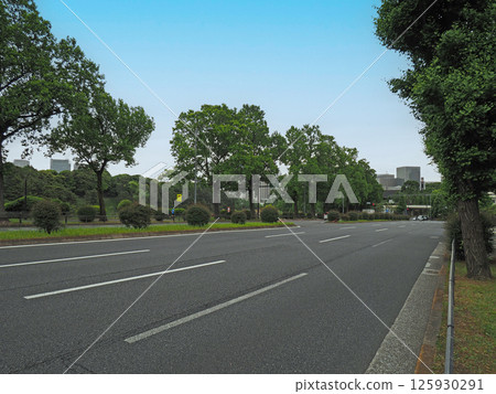 東京的路景。內堀街。千代田區。 東京的路景。內堀街。千代田區。 125930291