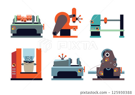 Industrial Machine Set vector illustration 125930388