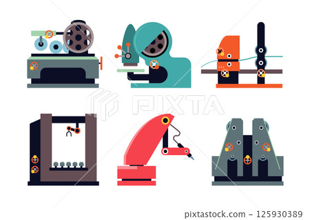 Industrial Machine Set vector illustration Industrial Machine Set vector illustration 125930389