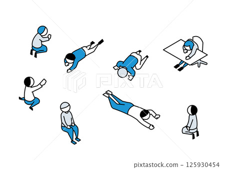 Negative people illustration set 125930454