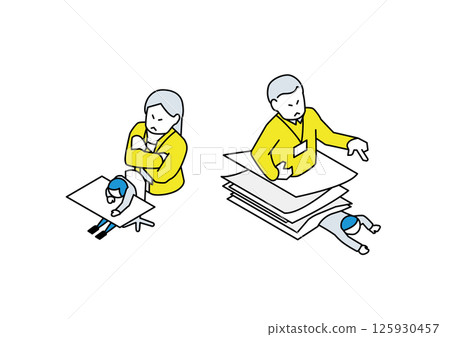 Power harassment illustration set Power harassment illustration set 125930457