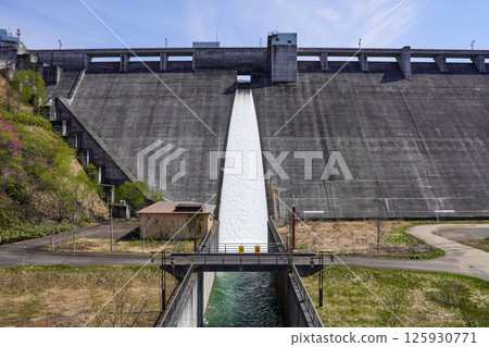 Asari Dam in Spring (Concrete Gravity Dam) 125930771